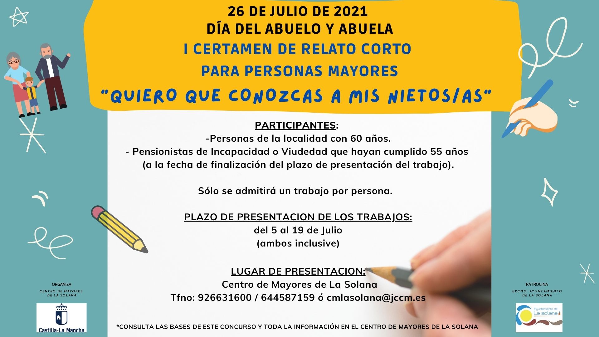 I CERTAMEN DE NARRATIVA CORTA PARA PERSONAS MAYORES 