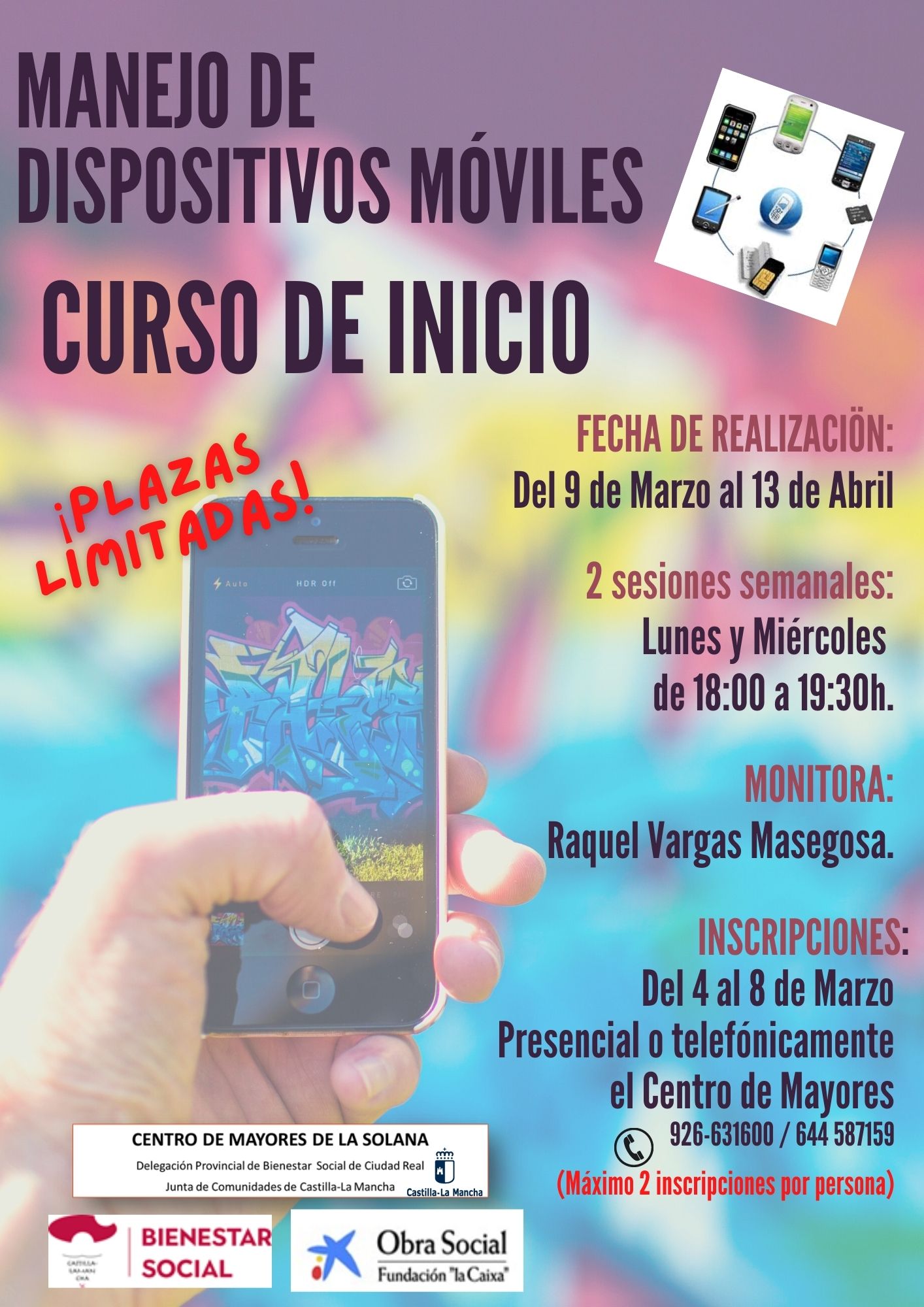 TALLER DE MANJEO DISPOSITIVOS MOVILES III - IMAGENES PARA RECORDAR - OBRA  SOCIAL CAIXA - Red de Centros de Mayores de Castilla-La Mancha